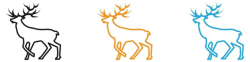 Deer animal icon logo set collection for web app ui vector