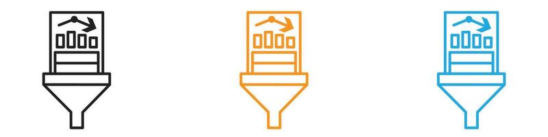 Data filtering icon logo set collection for web app ui vector