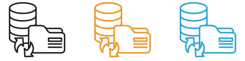 Data storage icon logo set collection for web app ui vector