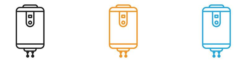 Electric heating boiler icon logo set collection for web app ui vector
