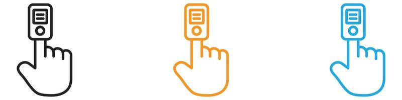 Fingertip pulse oximeter icon logo set collection for web app ui vector