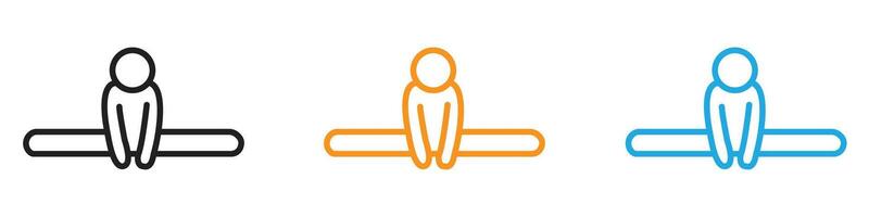 Fitness exercise icon logo set collection for web app ui vector