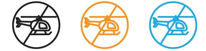 Forbidden Copter icon logo set collection for web app ui vector