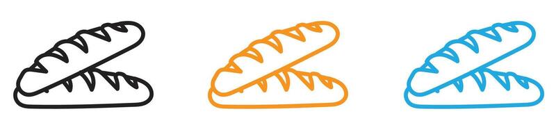 French bread icon logo set collection for web app ui vector