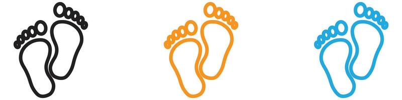 Footprints icon logo set collection for web app ui vector