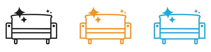 Furniture dry cleaning icon logo set collection for web app ui vector
