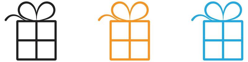 Gift icon logo set collection for web app ui vector