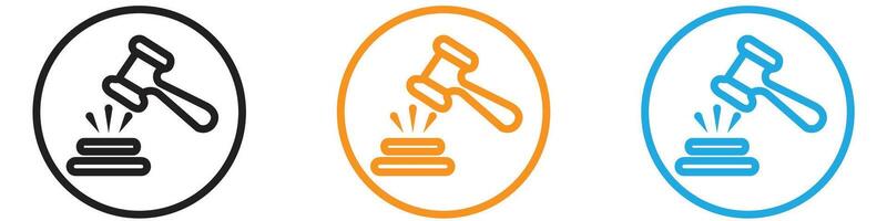 Gavel icon logo set collection for web app ui vector