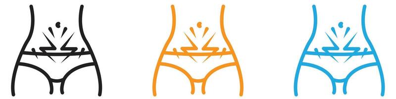 Genital rash icon logo set collection for web app ui vector