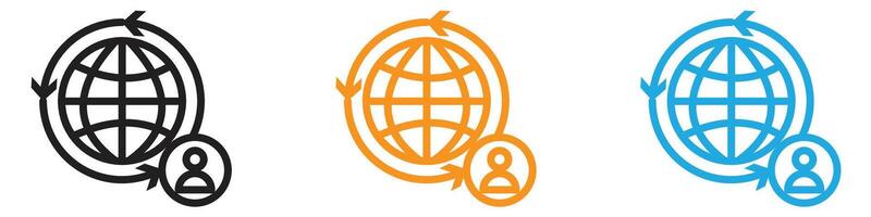 Globalization icon logo set collection for web app ui vector