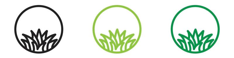 Grass icon logo set collection for web app ui vector