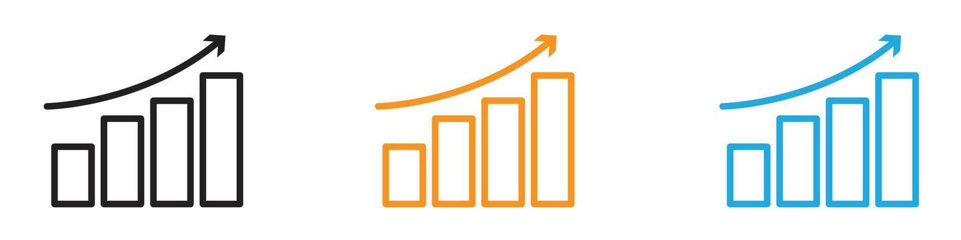 creciente grafico icono logo conjunto colección para web aplicación ui vector