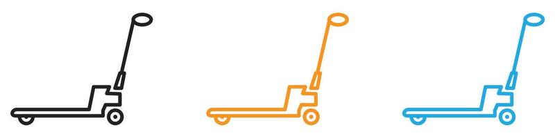 Hand pallet jack icon logo set collection for web app ui vector