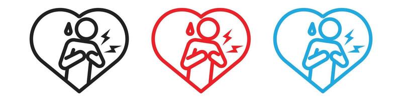Heart attack icon logo set collection for web app ui vector