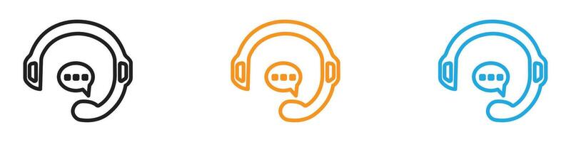 Helpdesk Headphone icon logo set collection for web app ui vector