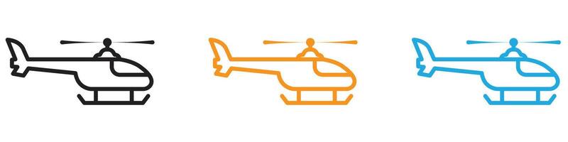 Helicopter icon logo set collection for web app ui vector
