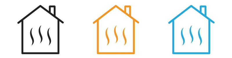 House heating icon logo set collection for web app ui vector