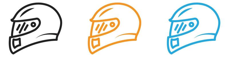 Helmet icon logo set collection for web app ui vector