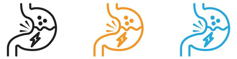 Indigestion icon logo set collection for web app ui vector