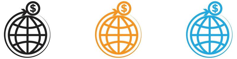 International money transfer icon logo set collection for web app ui vector