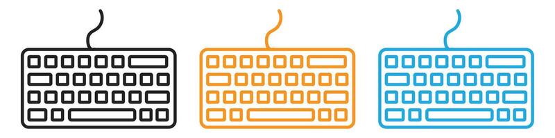 Keyboard icon logo set collection for web app ui vector