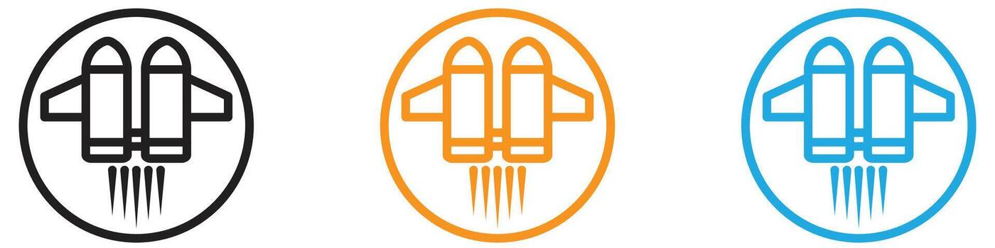 Jet pack icon logo set collection for web app ui vector