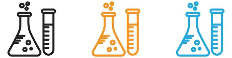 Laboratory test icon logo set collection for web app ui vector