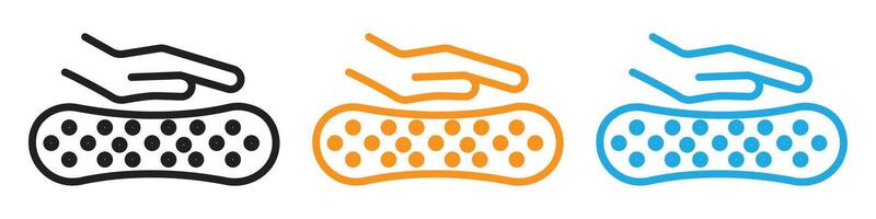 Latex mattress material icon logo set collection for web app ui vector