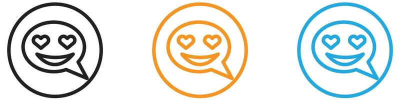 Lady Love Smiley Message icon logo set collection for web app ui vector