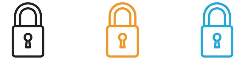 Lock icon logo set collection for web app ui vector