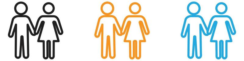 Man and Woman icon logo set collection for web app ui vector