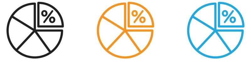 Market share icon logo set collection for web app ui vector