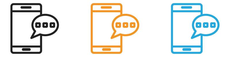 Message phone icon logo set collection for web app ui vector