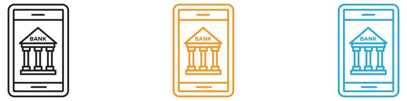 Mobile Bank icon logo set collection for web app ui vector