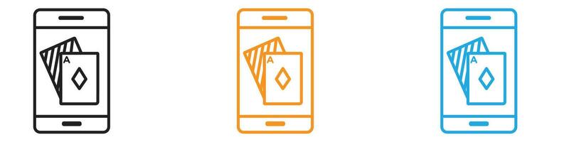 Mobile casino icon logo set collection for web app ui vector