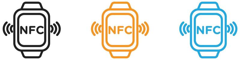 NFC bracelet connected icon logo set collection for web app ui vector
