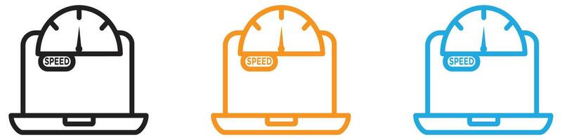 Network speed test icon logo set collection for web app ui vector