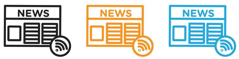 News Feed icon logo set collection for web app ui vector