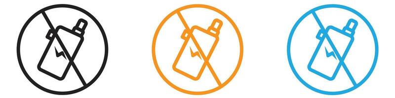 No Electronic Vaping icon logo set collection for web app ui vector