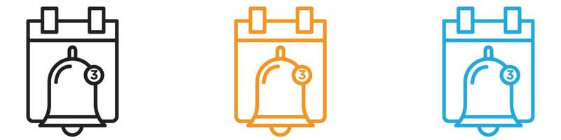 Notification reminder icon logo set collection for web app ui vector