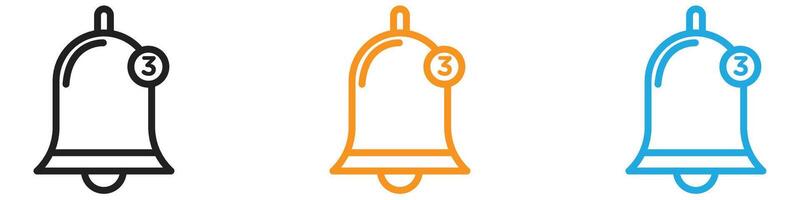 Notification bell icon logo set collection for web app ui vector