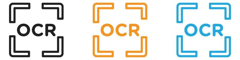 OCR icon logo set collection for web app ui vector