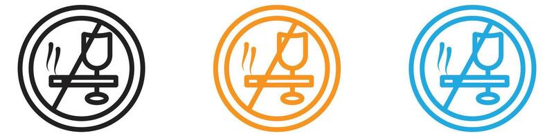 No alcohol and cigarettes icon logo set collection for web app ui vector