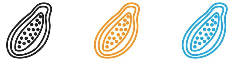 Papaya icon logo set collection for web app ui vector