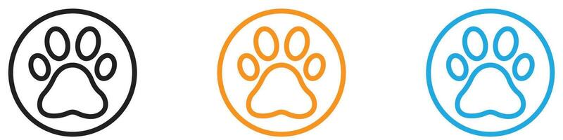 Paw icon logo set collection for web app ui vector