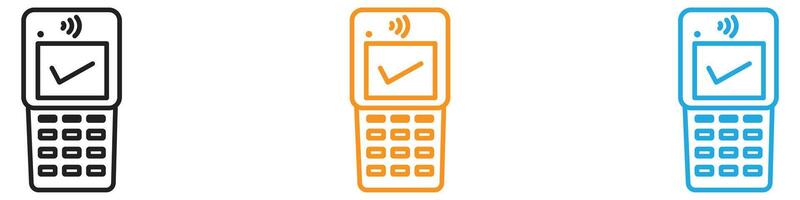 Payment terminal icon logo set collection for web app ui vector