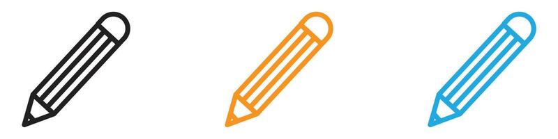 Pencil icon logo set collection for web app ui vector