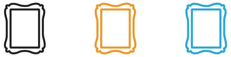Photo frame icon logo set collection for web app ui vector