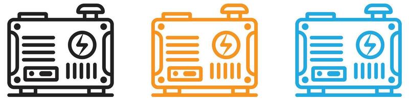 Portable power generator icon logo set collection for web app ui vector