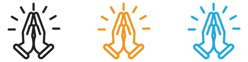 Pray icon logo set collection for web app ui vector